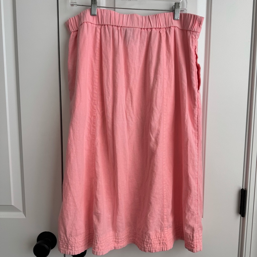 Universal Thread Pink Linen-Blend Button Front Mi… - image 3